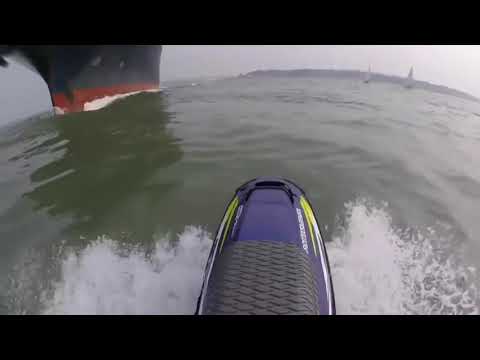VIDEO: Man Gets Hit By Cargo Ship While Riding Jetski and Almost Dies